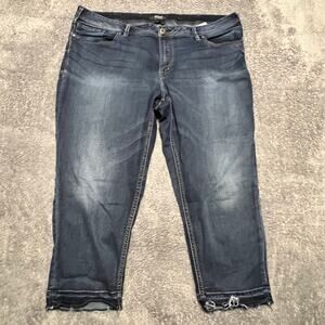 Silver Jeans Womens 22 Avery Skinny Cropped Blue Denim Pants